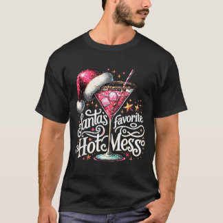 Retro Funny Santas Favorite Hot Mess Tail T-Shirt