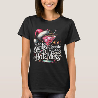 Retro Funny Santas Favorite Hot Mess Tail T-Shirt