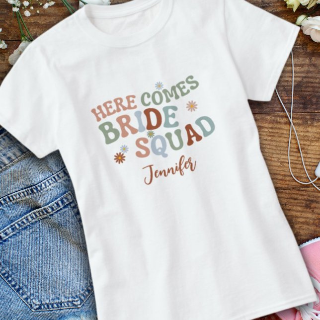 Retro Funny Simple Bridesmaid Bachelorette Wedding T-Shirt (Creator Uploaded)
