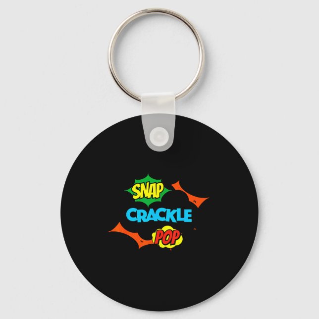Retro Funny Snap Crackle P Quote Relax Meme Game  Keychain (Front)