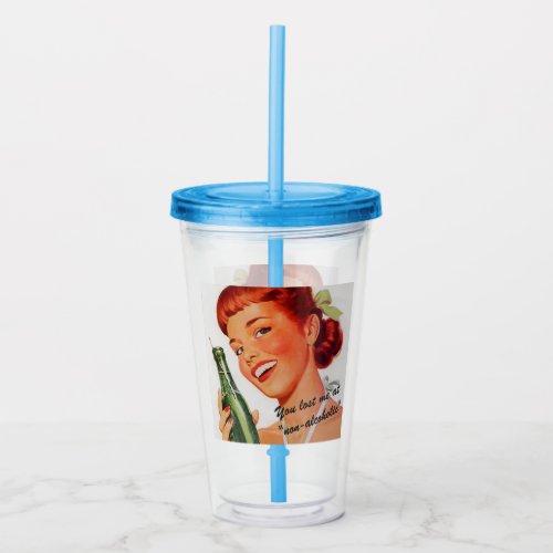 Retro Funny Soda Ad Joke Acrylic Tumbler