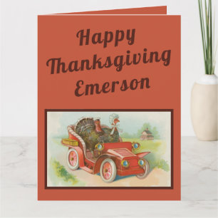 Retro Funny Thanksgiving Memes Cute Turkey Cartoon Card