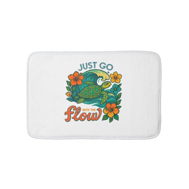 Retro Funny Turtle Shell Yeah Its Summer Bath Mat (Front)