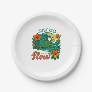 Retro Funny Turtle Shell Yeah Its Summer Paper Plates