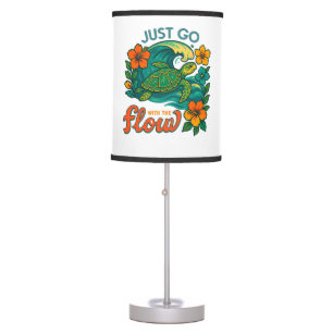 Retro Funny Turtle Shell Yeah Its Summer Table Lamp