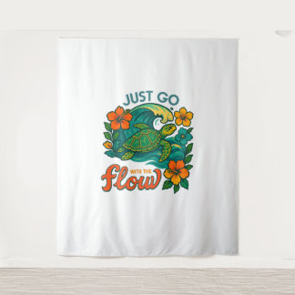 Retro Funny Turtle Shell Yeah Its Summer Tapestry