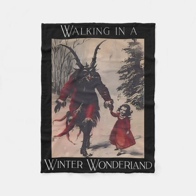 Retro Funny Walking In A Winter Wonderland Merry C Fleece Blanket (Front)