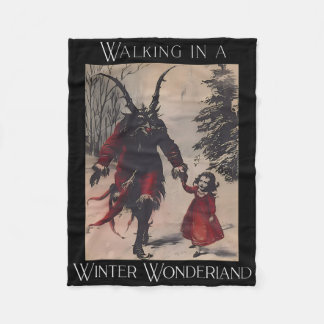 Retro Funny Walking In A Winter Wonderland Merry C Fleece Blanket