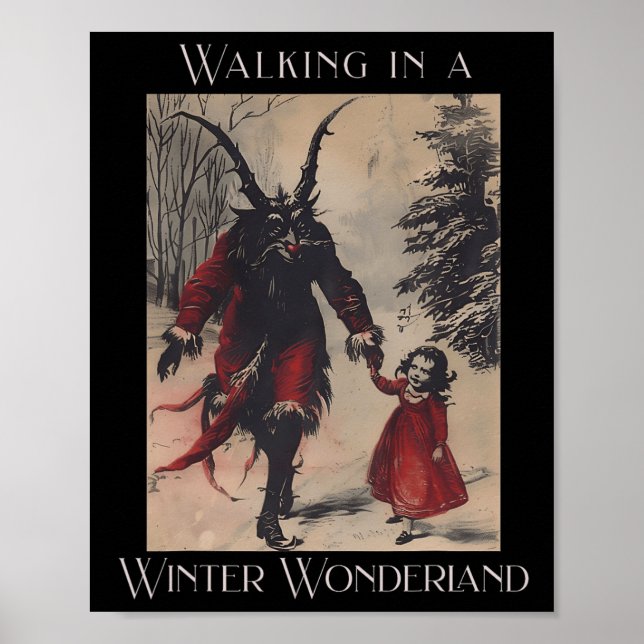 Retro Funny Walking In A Winter Wonderland Merry C Poster (Front)