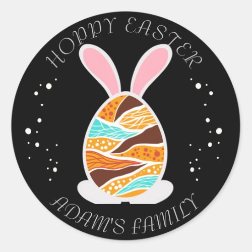 RETRO FUNNY Watercolor _ Happy Easter  Classic Round Sticker