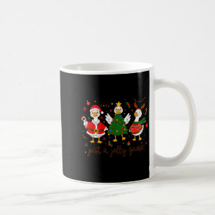 Retro Funny Xmas Just A Jolly Goose Santa Christma Coffee Mug