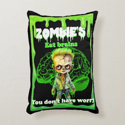 Retro Funny Zombie Halloween  Accent Pillow