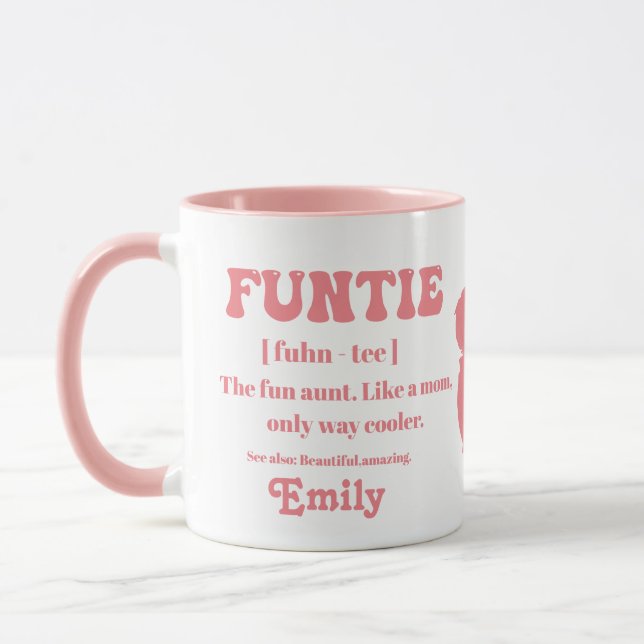 Retro Funtie Definition Personalized Auntie Mug (Left)