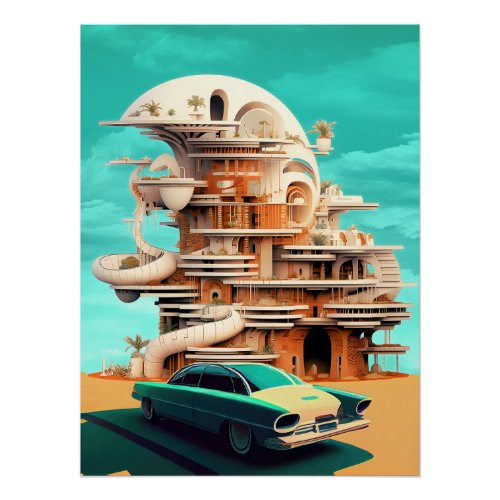 Retro Future Cars Cinematic Autos Art Print