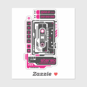 Retro Future Cassette Player Sticker