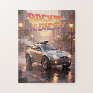 Retro Future City Cruiser at Dusk Puzzle