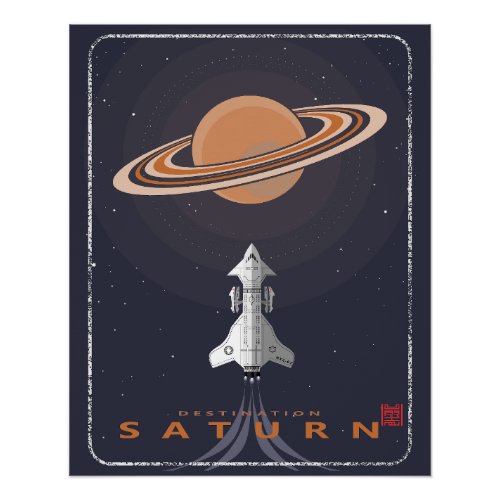 Retro Future Destination Saturn Poster