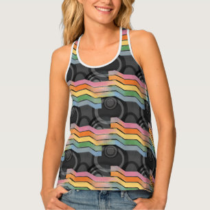 Retro Future Disco Rainbow Stripe Women's Tank Top