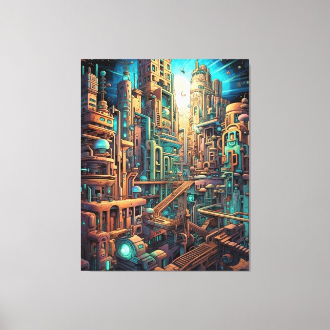 Retro Futurism Art Canvas Print (Front)