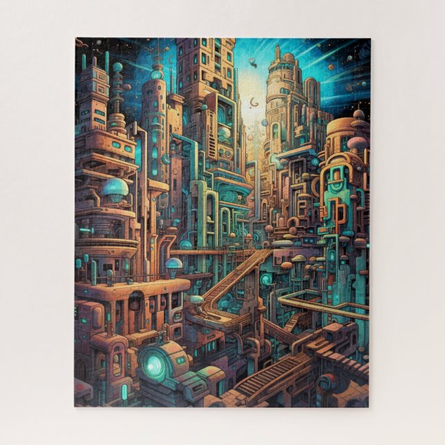 Retro Futurism Art Puzzle (Vertical)