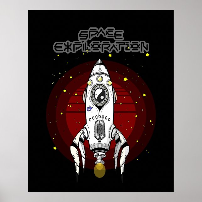 Retro Futurism Space Exploration Poster (Front)