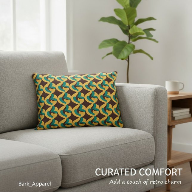 Retro Futurism Waves Pattern Accent Pillow (Creator Uploaded)