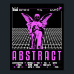 Retro-Futuristic Cool Poster<br><div class="desc">Retro-Futuristic Cool Poster-Sick poster titled "Abstract" and illustrating a Greek Status with a purple overlay gradient,  beyond the limits.</div>