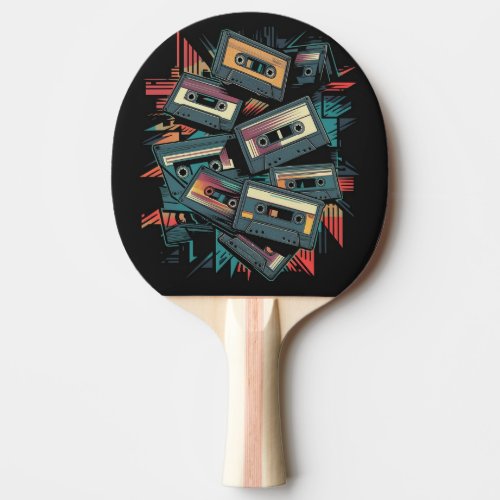 Retro_futuristic explosion ping pong paddle