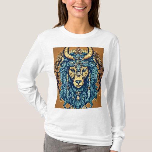 Retro_Futuristic Geometric Lion T_Shirt Design