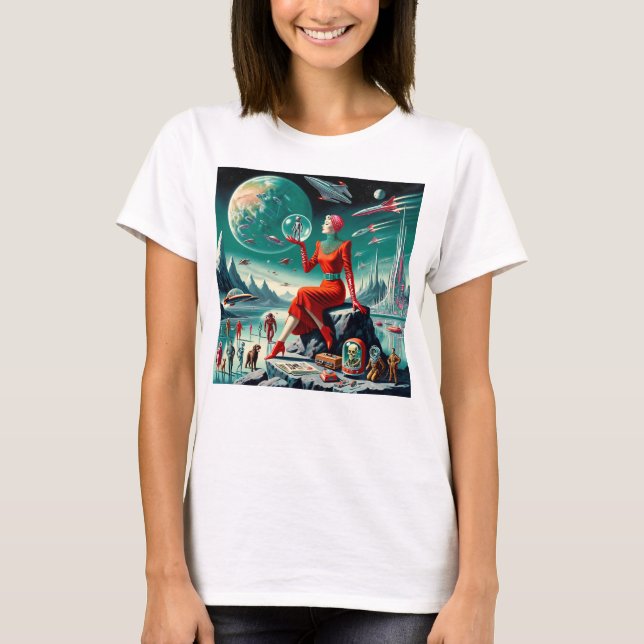 Retro Futuristic Illustration T-Shirt (Front)