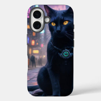 Retro futuristic kitty cat iPhone 16 case