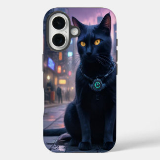 Retro futuristic kitty cat iPhone 16 case