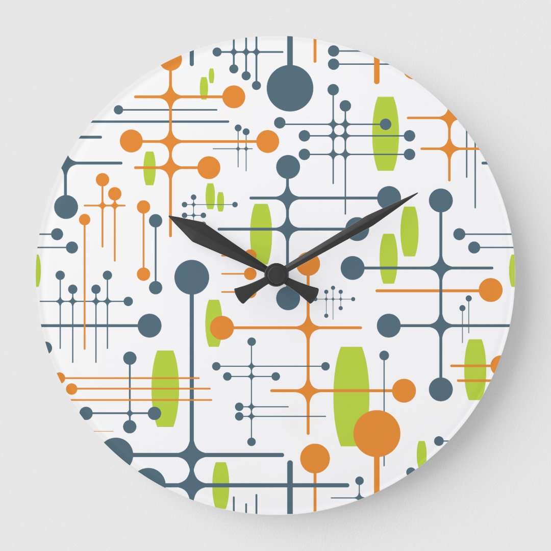 Retro Futuristic Large Clock | Zazzle