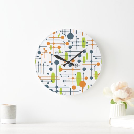 Retro Futuristic Large Clock | Zazzle