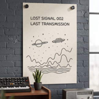 Retro Futuristic Lost Signal Space Transmission Poster