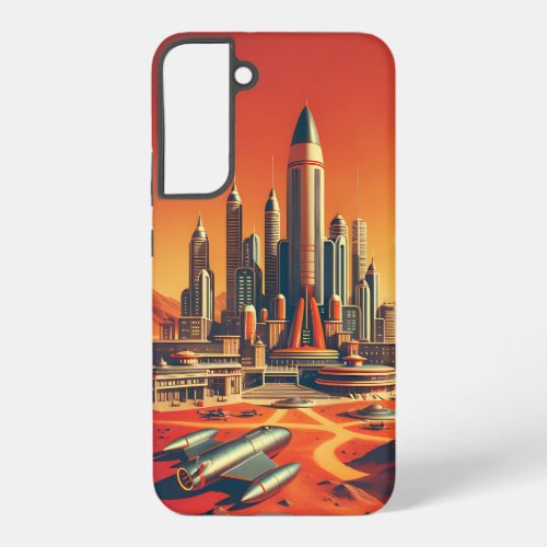 Retro_Futuristic Martian City _ Mid_Century Modern Samsung Galaxy S22 Case