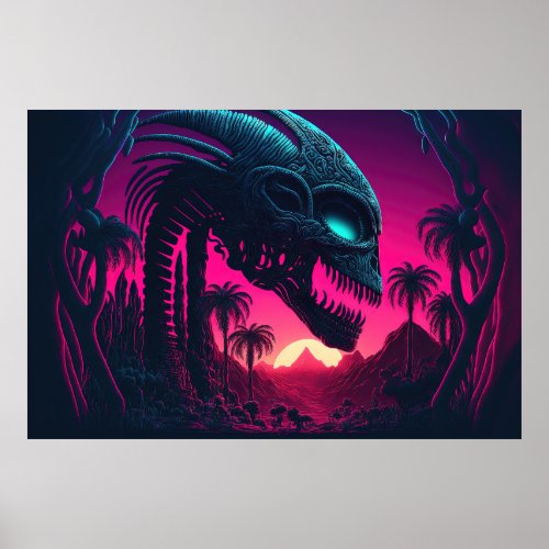 Retro_Futuristic Nightmare A Synthwave Tribute to Poster
