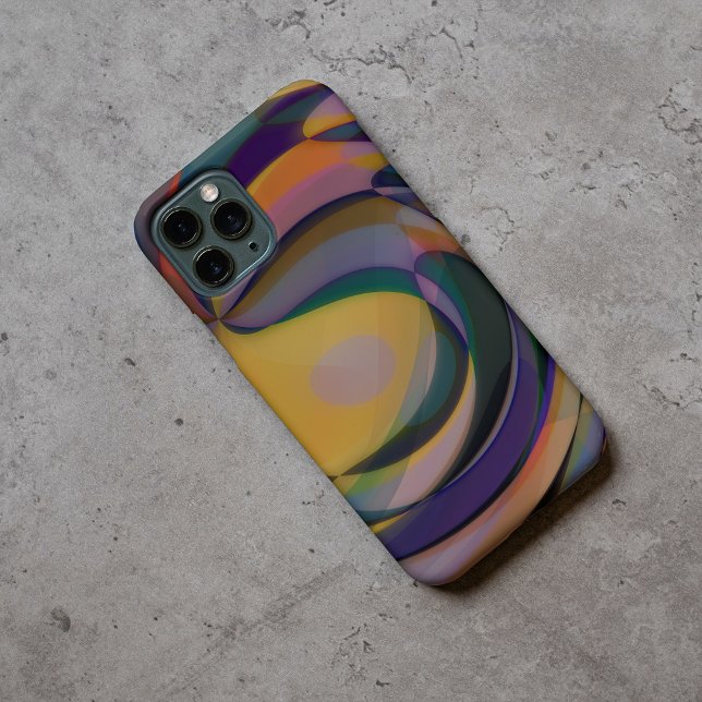 Retro Futuristic Radial Swirl Waves Art Pattern Case-Mate iPhone Case (Creator Uploaded)