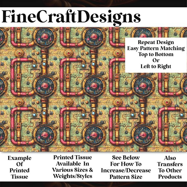 Retro Futuristic Steampunk Pipes BM5 Decoupage   Tissue Paper (Creator Uploaded)