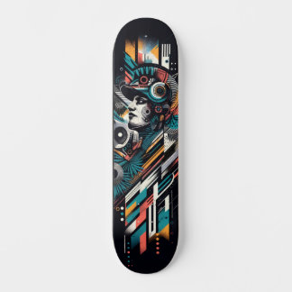 Retro-Futuristic Tech Street Art Skateboard 22