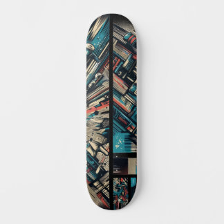 Retro-Futuristic Tech Street Art Skateboard 33