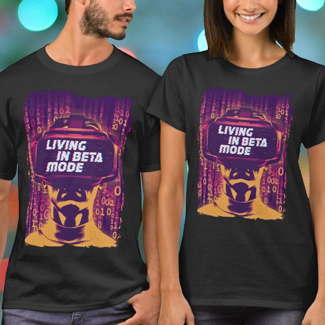 Retro Futuristic Vaporwave Cyberpunk Glitch Text T-Shirt (Creator Uploaded)