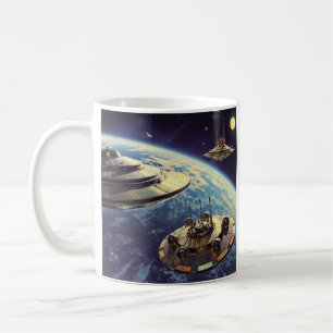 Retro Galactic Saucer Armada Coffee Mug