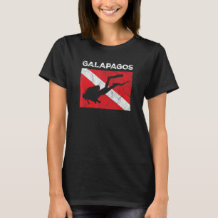 Retro Galapagos Islands Scuba Dive Vintage Dive Fl T-Shirt