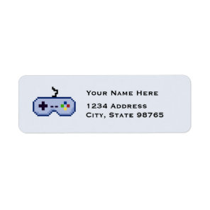 Retro Game Controller Return Blue Address Labels