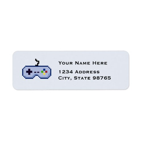 Retro Game Controller Return Blue Address Labels