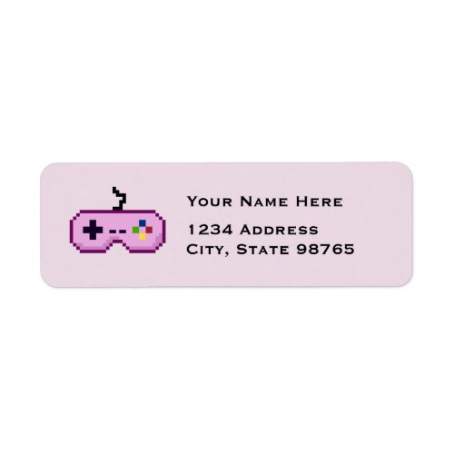 Retro Game Controller Return Pink Address Labels