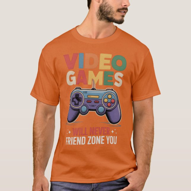 Retro Game Controller with Video Gameet friend fri T-Shirt (Front)