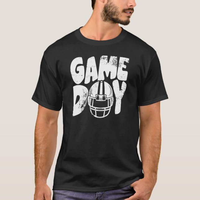 Retro Game Day Football Helmet Men Women 1 T-Shirt (Front)