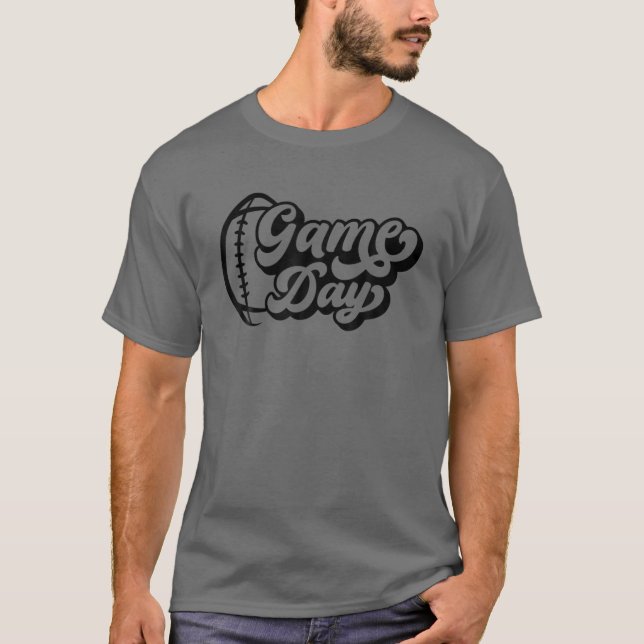 Retro Game Day Football Lover Men Women Funny Team T-Shirt (Front)